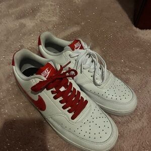 Nike White and Red Sneakers